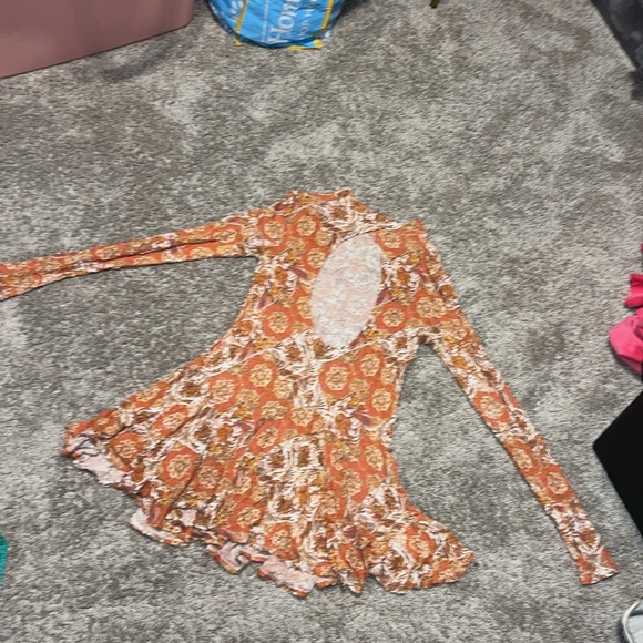 Free People Annabelle Mock Neck Tunic/Dress Mauve Combo Size Small - Picture 7 of 11